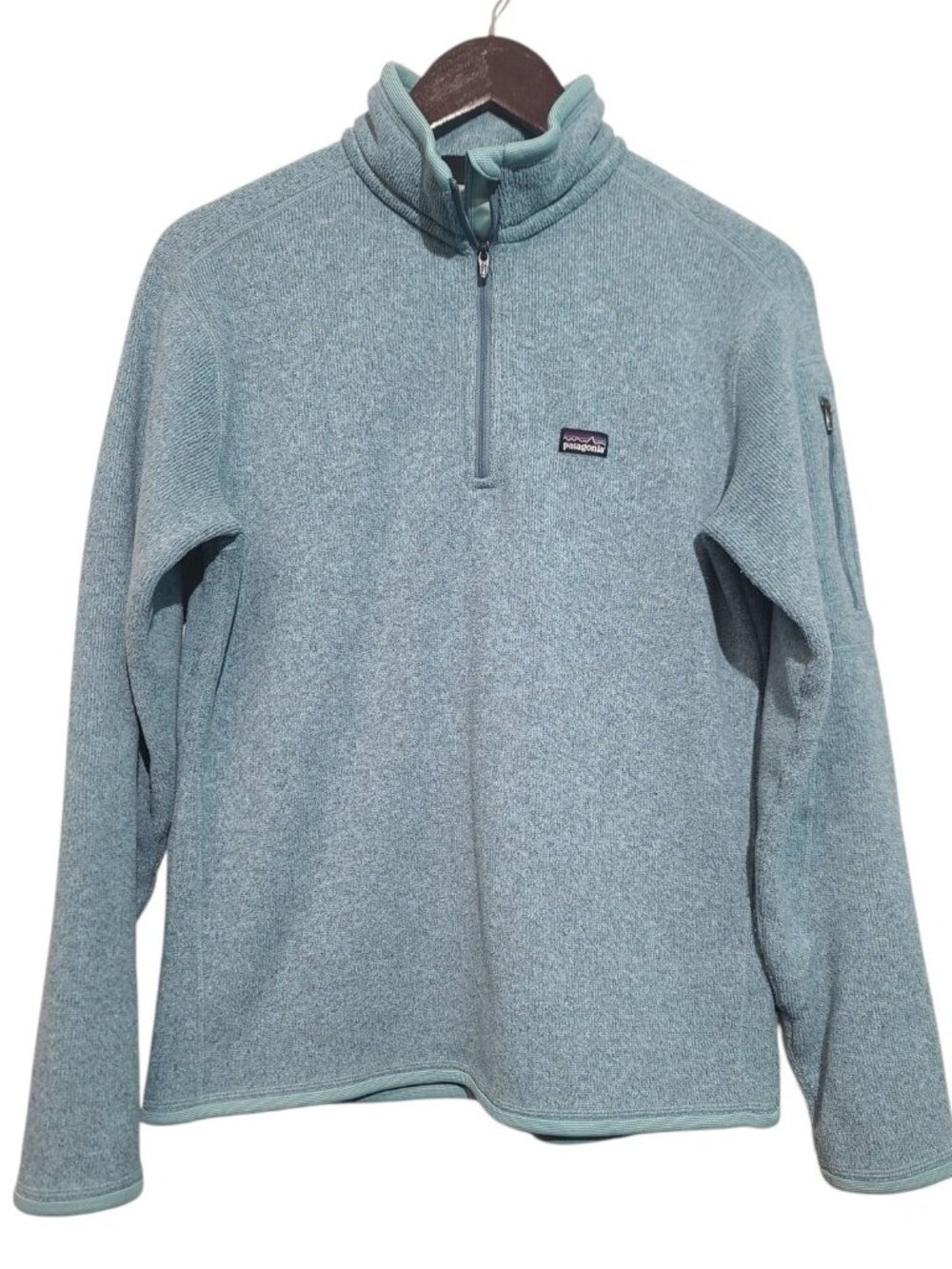 Patagonia Women's Better Sweater 1/4-Zip Fleece Nile Blue Large GUC